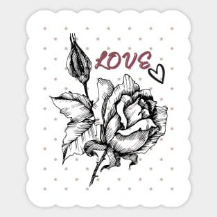 Rose into star pattern Sticker